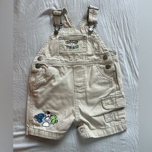 Carter's Beige Overalls with Fun Patches Size 9 Months‎